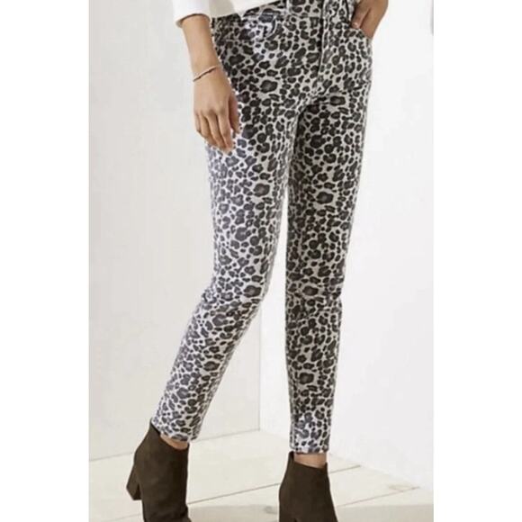Ann Taylor LOFT Leopard Print Jeans Modern Skinny Ankle Pants Womens 8/10 - Picture 2 of 11